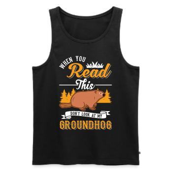 Murmeltier Groundhog Marmot Waldmurmeltier - Männer Premium Bio Tank Top - Schwarz - Vorne - Michal (187cm)