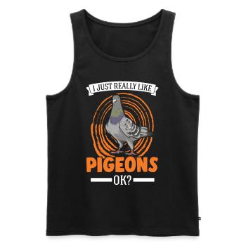 I just really like Pigeons Taube Taubenzüchter - Männer Premium Bio Tank Top - Schwarz - Vorne - Michal (187cm)