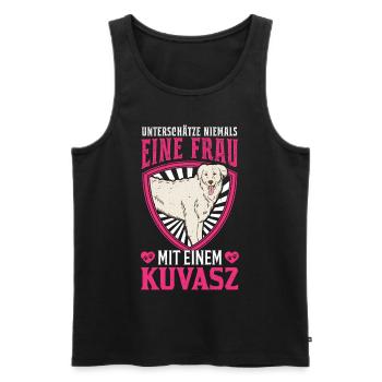Kuvasz Besitzerin Ungarischer Kuvasz Frau - Männer Premium Bio Tank Top - Schwarz - Vorne - Michal (187cm)