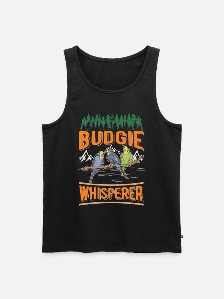 Perruche Budgerigar Whisperer Welli - Débardeur bio Premium Homme - noir