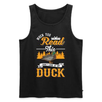 Canard Cadeau Canard Éleveur de Canard - Débardeur bio Premium Homme - noir - Devant - Michal (187cm)