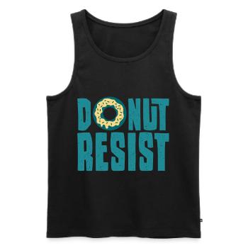 Policeman Saying Funny Donut Resist - Men's Premium Organic Tank Top - black - Front - AI Model Male 178 light (178cm)