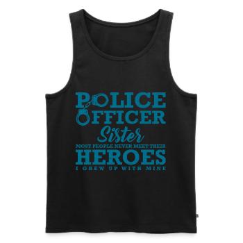 Polizist Schwester Officier de police Sœur Most - Débardeur bio Premium Homme - noir - Devant - AI Model Male 178 light (178cm)