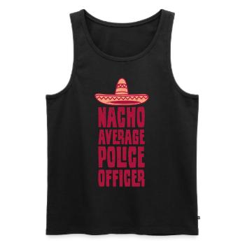Policeman Saying Funny Nacho Average Police - Men's Premium Organic Tank Top - black - Front - AI Model Male 178 light (178cm)