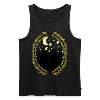 Wilderness Nature Stars Ciel étoilé Forêt Sapins - Débardeur bio Premium Homme - noir - Devant - Michal (187cm)