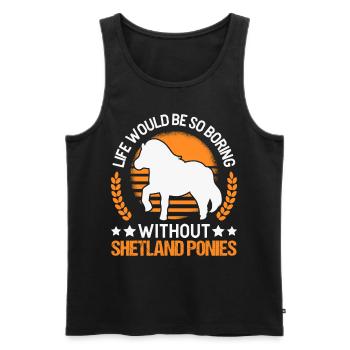 Shetland Pony Gift Shetty - Men's Premium Organic Tank Top - black - Front - Michal (187cm)