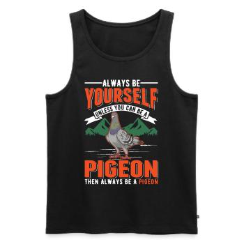 Pigeon Cadeau Pigeon Colombier Plus Chic Pigeon Voyageur - Débardeur bio Premium Homme - noir - Devant - Michal (187cm)