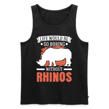 Life would be so boring without Rhinos Nashorn - Männer Premium Bio Tank Top - Schwarz - Vorne - Michal (187cm)