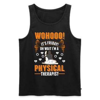 Physiotherapist Friday Physiotherapy Physio - Men's Premium Organic Tank Top - black - Front - Michal (187cm)