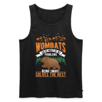 Wombat australien - Débardeur bio Premium Homme - noir - Devant - Michal (187cm)