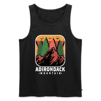Camping Adirondack Randonnée Montagne Nature Voyage - Débardeur bio Premium Homme - noir - Devant - AI Model Male 178 light (178cm)