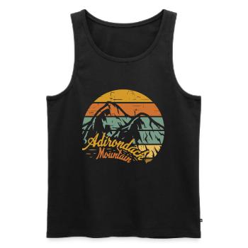 Mountain Retro Camping Adirondack Hiking Nature - Men's Premium Organic Tank Top - black - Front - Michal (187cm)