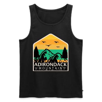 Adirondack Nature Travel Park Souvenir Mountain Hiking - Men's Premium Organic Tank Top - black - Front - Michal (187cm)