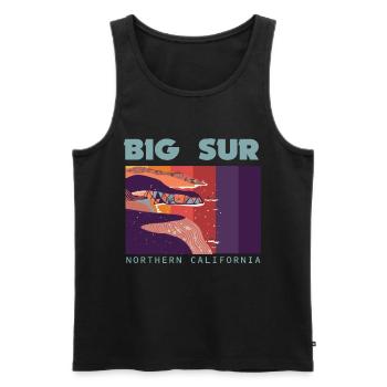Coastal Souvenir Ocean Nature Northern California Big Su - Men's Premium Organic Tank Top - black - Front - AI Model Male 178 light (178cm)