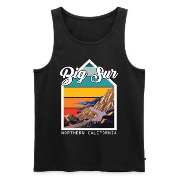 Big Sur Coast California Ocean Souvenir Souvenir - Débardeur bio Premium Homme - noir - Devant - AI Model Male 178 light (178cm)