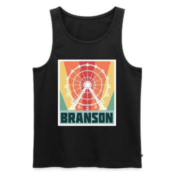 Branson Vacation Missouri Travel Hiking Camping - Men's Premium Organic Tank Top - black - Front - AI Model Male 178 light (178cm)