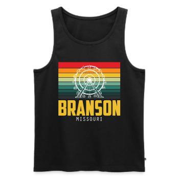 Branson Missouri Vacation Camping Travel - Men's Premium Organic Tank Top - black - Front - AI Model Male 178 light (178cm)