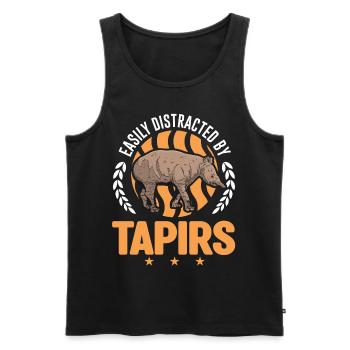 Easily distracted by Tapirs - Männer Premium Bio Tank Top - Schwarz - Vorne - Michal (187cm)