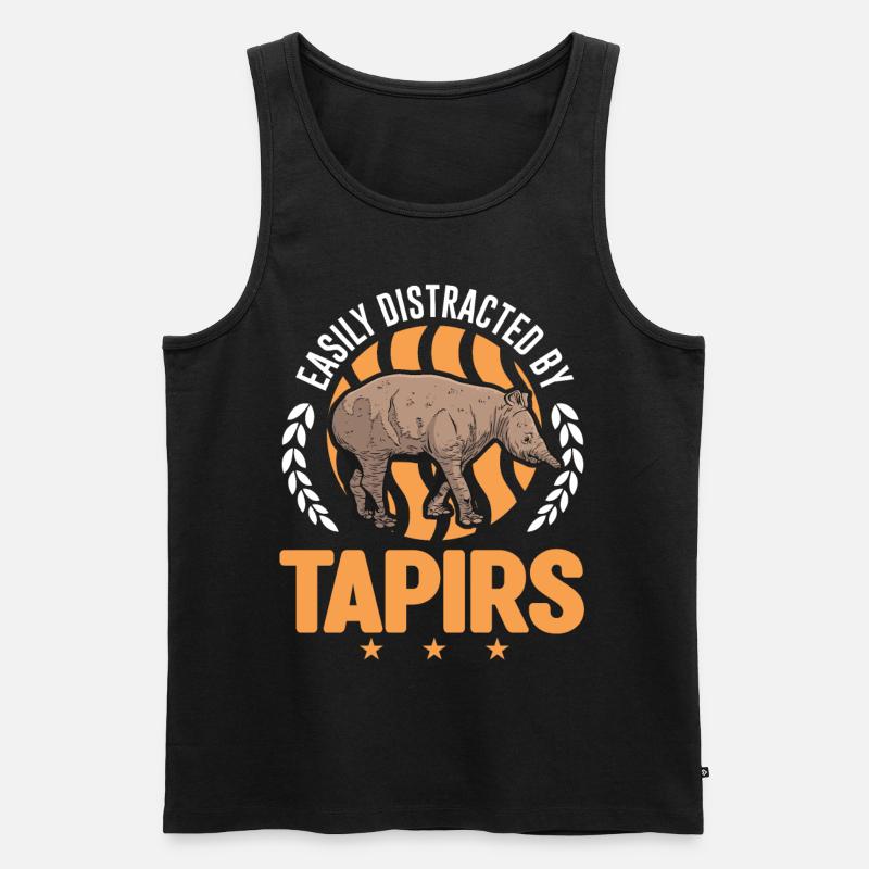 Easily distracted by Tapirs - Männer Premium Bio Tank Top - Schwarz