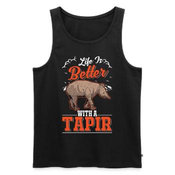 La vie est meilleure avec un Tapir - Débardeur bio Premium Homme - noir - Devant - Michal (187cm)