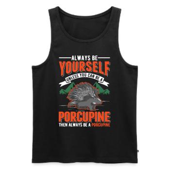 Porcupine lover Porcupine - Men's Premium Organic Tank Top - black - Front - Michal (187cm)