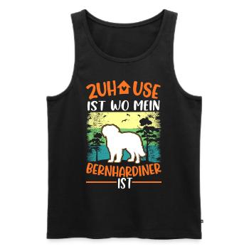 Zuhause ist wo mein Bernhardiner ist - Männer Premium Bio Tank Top - Schwarz - Vorne - Michal (187cm)