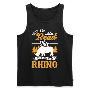 Rhinocéros Cadeau Rhinocéros - Débardeur bio Premium Homme - noir - Devant - Michal (187cm)