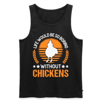 Chicken Chicken Breeding Chicken Farmer - Men's Premium Organic Tank Top - black - Front - AI Model Male 178 light (178cm)