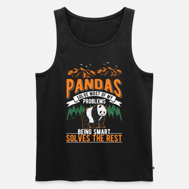 Panda Lover Panda Ours - Débardeur bio Premium Homme - noir