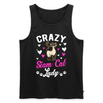Crazy Siam Cat lady Siamese Cat Mama - Men's Premium Organic Tank Top - black - Front - AI Model Male 178 light (178cm)