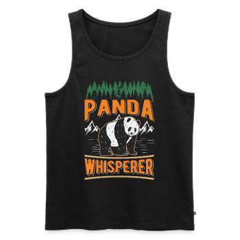 Panda Whisperer Panda Bear Gift - Men's Premium Organic Tank Top - black - Front - Michal (187cm)