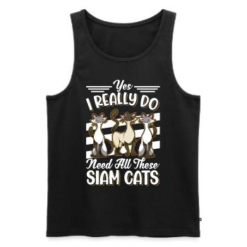 Siamese Cat Siamese Cat Siamese Cat - Men's Premium Organic Tank Top - black - Front - AI Model Male 178 light (178cm)