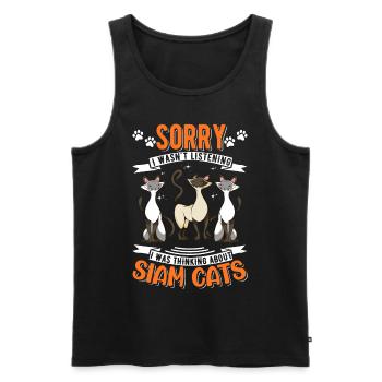 Siamese Cat Siamese Cat Siam Cat - Men's Premium Organic Tank Top - black - Front - AI Model Male 178 light (178cm)