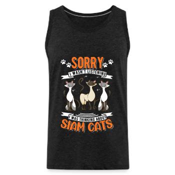 Siamkatze Siamesische Katze Siam Cat - Männer Premium Bio Tank Top - Anthrazit - Vorne - Alexander (188cm)