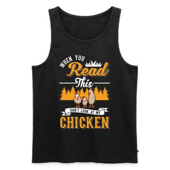 Poulets Élevage de poulets Éleveur de poulets - Débardeur bio Premium Homme - noir - Devant - Michal (187cm)