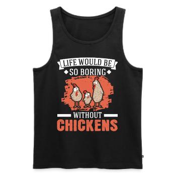Chicken Chicken Breeding Chicken Farmer - Men's Premium Organic Tank Top - black - Front - AI Model Male 178 light (178cm)