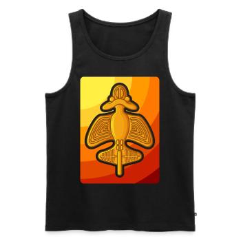 Ancient Astronaut Theory Quimbaya Airplane - Men's Premium Organic Tank Top - black - Front - AI Model Male 178 light (178cm)