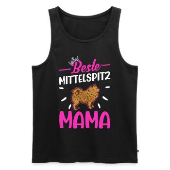 Beste Mittelspitz Mama - Männer Premium Bio Tank Top - Schwarz - Vorne - AI Model Male 178 light (178cm)