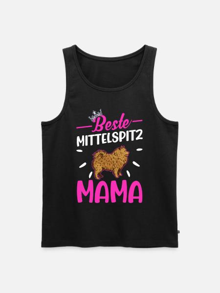 Beste Mittelspitz Mama - Männer Premium Bio Tank Top - Schwarz