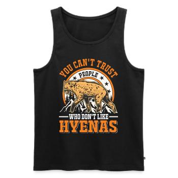 Hyäne Geschenk Erdwolf Hyena - Männer Premium Bio Tank Top - Schwarz - Vorne - Michal (187cm)