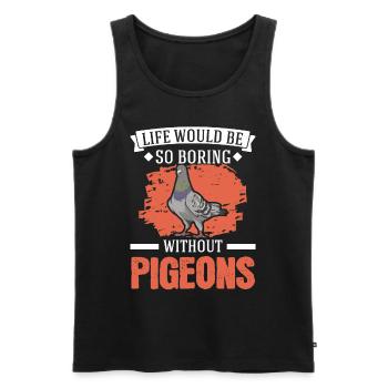 Pigeon Cadeau Pigeon Colombier Plus Chic Pigeon Voyageur - Débardeur bio Premium Homme - noir - Devant - Michal (187cm)