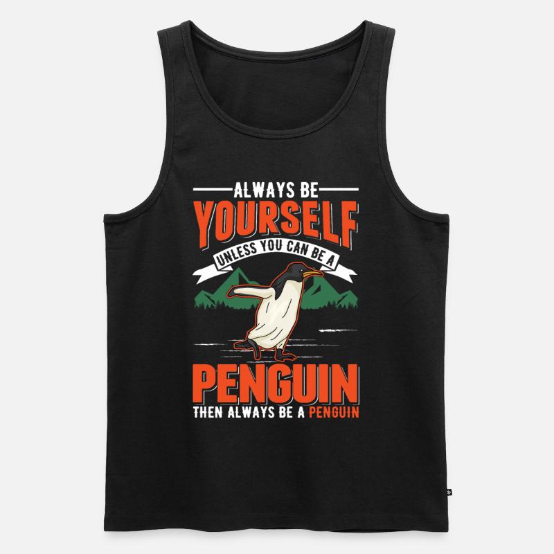 Pinguin Geschenk Penguin - Männer Premium Bio Tank Top - Schwarz