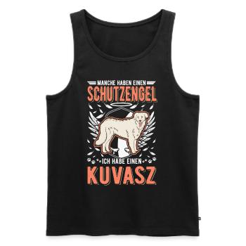 Kuvasz Schutzengel - Männer Premium Bio Tank Top - Schwarz - Vorne - Michal (187cm)