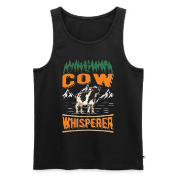 Cow Whisperer Farmer Cattle Breeder Cows - Men's Premium Organic Tank Top - black - Front - AI Model Male 178 light (178cm)