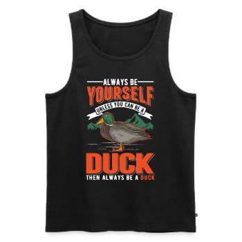 Canard Cadeau Canard Éleveur de Canard - Débardeur bio Premium Homme - noir - Devant - Michal (187cm)