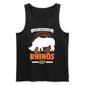 I just really like Rhinos Rhinozeros Nashorn - Männer Premium Bio Tank Top - Schwarz - Vorne - Michal (187cm)