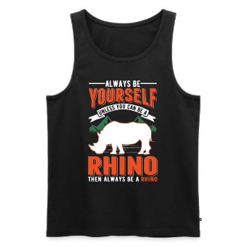 Nashorn Rhino Rhinozeros - Männer Premium Bio Tank Top - Schwarz - Vorne - AI Model Male 178 light (178cm)