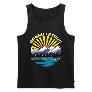 Parc national des montagnes Grand Teton Souvenir Wyoming - Débardeur bio Premium Homme - noir - Devant - Michal (187cm)