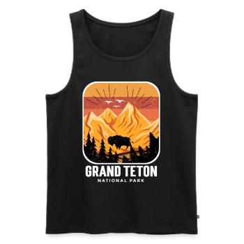 Grand Teton National Park Wyoming Buffalo Souvenir - Débardeur bio Premium Homme - noir - Devant - Michal (187cm)