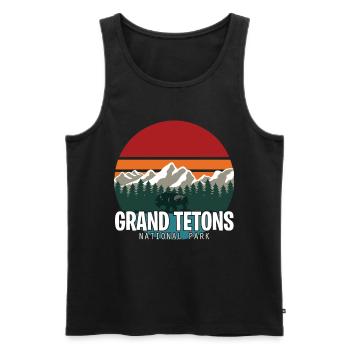 Grand Teton Buffalo National Park Souvenir Wyoming - Débardeur bio Premium Homme - noir - Devant - Michal (187cm)